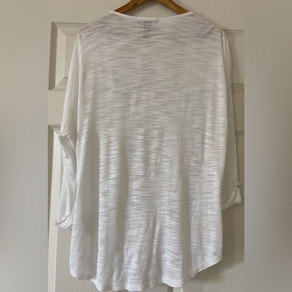 WHBM Long Sleeve Crossover White Coverup Size Large - Picture 6 of 13